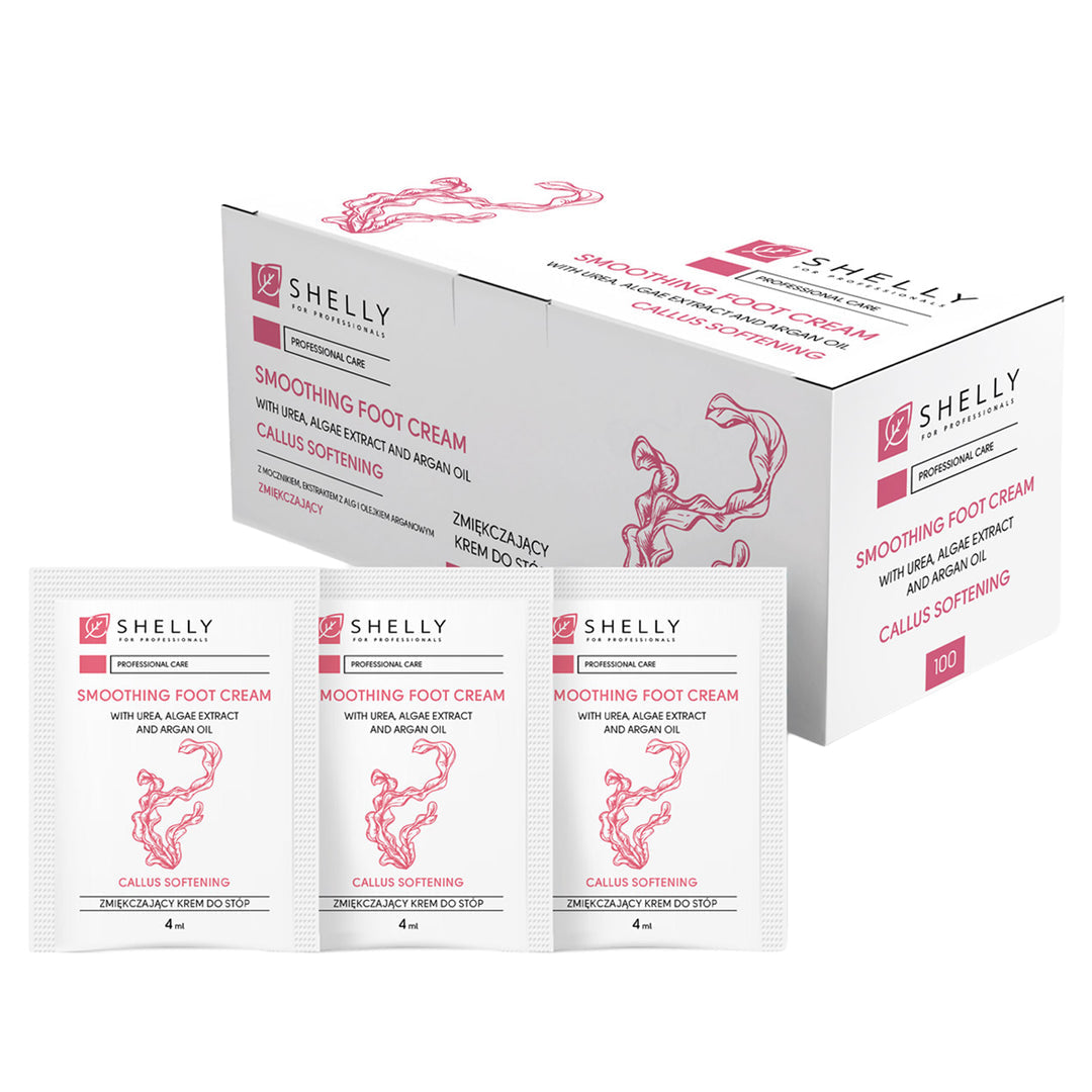 SOFTENING FOOT CREAM WITH UREA, ALGAE EXTRACT AND ARGAN OIL SHELLY 4 ML X 100 PCS. With urea, algae extract and argan oil