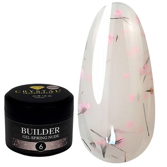 Builder Gel Spring Nude №6 30ml Crystal Professional HEMA & TPO Free