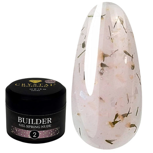 Builder Gel Spring Nude №2 30ml Crystal Professional HEMA & TPO Free