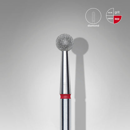 STALEKS EXPERT Diamond nail drill bit 4mm ball red, head diameter