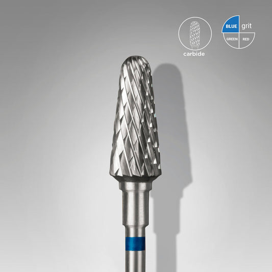 STALEKS EXPERT Carbide nail drill bit frustum blue, head diameter 6 mm, working part 14mm